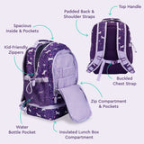 Bentgo Kids 2 - in - 1 Backpack & Insulated Lunch Bag - Durable 16” Backpack & Lunch Container in Unique Prints for School & Travel - Water Resistant, Padded & Large Compartments (Unicorn)