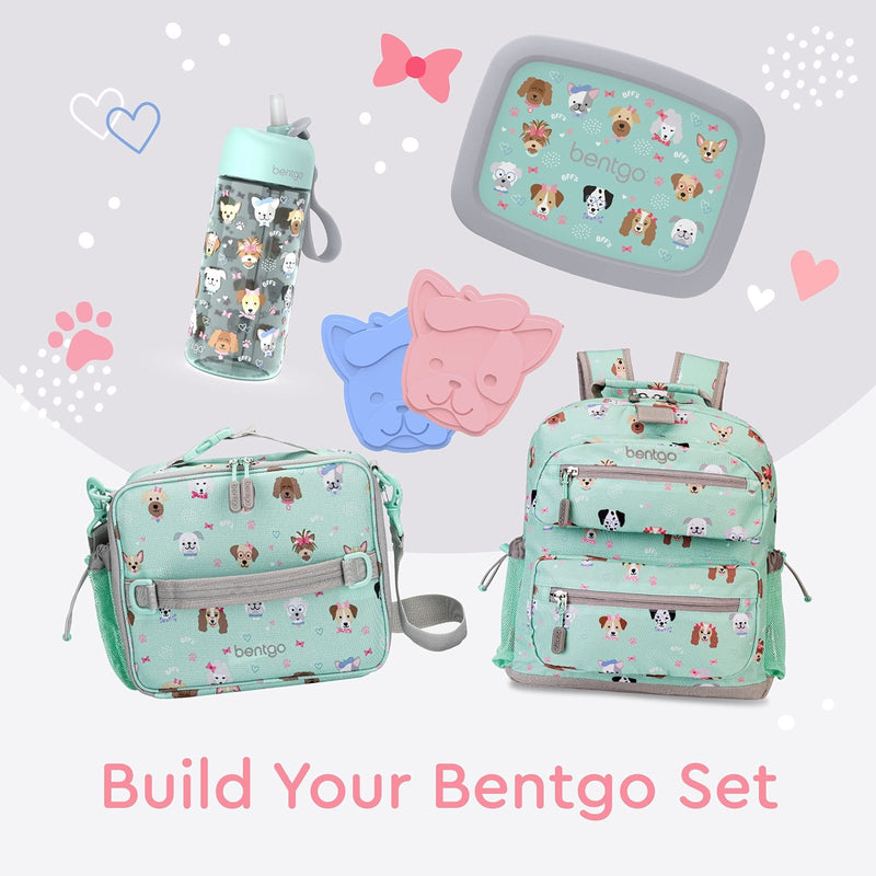 Bentgo Kids Backpack - Lightweight 14” Backpack in Fun Prints for School, Travel, & Daycare, Ideal for Ages 4+, Roomy Interior, Durable & Water - Resistant Fabric, & Loop for Lunch Bag (Puppy Love)