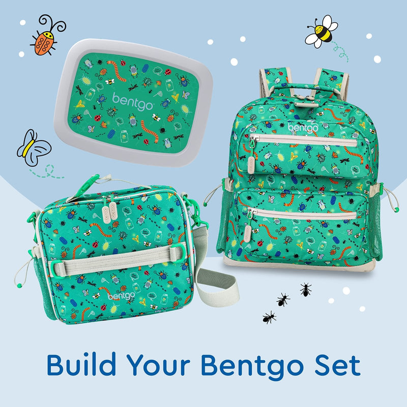 Bentgo Kids Backpack - Lightweight 14” Backpack in Fun Prints for School, Travel, & Daycare, Ideal for Ages 4+, Roomy Interior, Durable & Water - Resistant Fabric, & Loop for Lunch Bag (Bug Buddies)