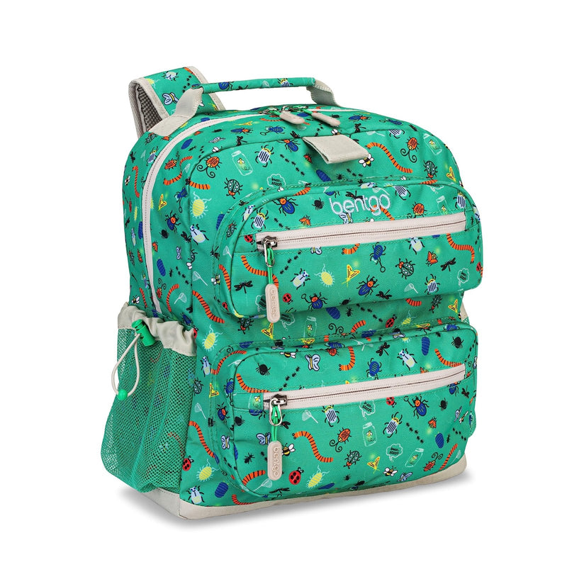 Bentgo Kids Backpack - Lightweight 14” Backpack in Fun Prints for School, Travel, & Daycare, Ideal for Ages 4+, Roomy Interior, Durable & Water - Resistant Fabric, & Loop for Lunch Bag (Bug Buddies)