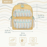 Bentgo Kids Backpack (Whimsy & Wonder Collection) - Lightweight 14’’ for School, Travel & Daycare - Ideal for Kids 4+, Durable & Water - Resistant, Roomy Interior, Loop for Lunch Bag (Wavy)