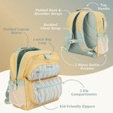 Bentgo Kids Backpack (Whimsy & Wonder Collection) - Lightweight 14’’ for School, Travel & Daycare - Ideal for Kids 4+, Durable & Water - Resistant, Roomy Interior, Loop for Lunch Bag (Wavy)