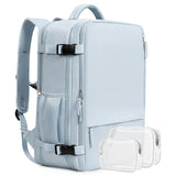 Beraliy 29L Travel Backpack Women, Airline Approved Backpack, Carry On luggage, 17.3 inch Laptop Backpack, Waterproof Business Hiking Weekend Bag, Light-blue