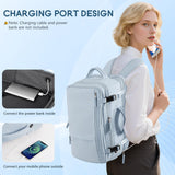 Beraliy 29L Travel Backpack Women, Airline Approved Backpack, Carry On luggage, 17.3 inch Laptop Backpack, Waterproof Business Hiking Weekend Bag, Light - blue