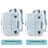 Beraliy 29L Travel Backpack Women, Airline Approved Backpack, Carry On luggage, 17.3 inch Laptop Backpack, Waterproof Business Hiking Weekend Bag, Light - blue