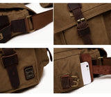 Berchirly Mens Military Canvas Messenger Bag Crossbody College Shoulder Bags Sling Satchel For 17.3Inch Laptop