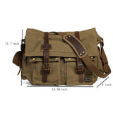 Berchirly Mens Military Canvas Messenger Bag Crossbody College Shoulder Bags Sling Satchel For 17.3Inch Laptop