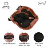 BERLINER BAGS Vintage Genuine Leather Backpack Seattle, Small Backpack, Bookbag for Women - Brown
