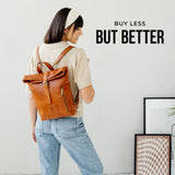BERLINER BAGS Vintage Genuine Leather Backpack Seattle, Small Backpack, Bookbag for Women - Brown