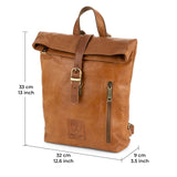 BERLINER BAGS Vintage Genuine Leather Backpack Seattle, Small Backpack, Bookbag for Women - Brown