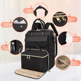 BERTASCHE Lunch Backpack for Women, 15.6 Inch Laptop Backpack with Insulated Cooler Lunch box, Nurse Backpack for Teacher Work Travel College Picnic, Black
