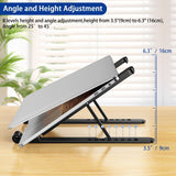 BESIGN LS01 Pro Ergonomic Laptop Stand, Plastic Laptop Riser, Portable and Adjustable Notebook Computer Holder Compatible with 10 - 14" Laptops (Black)