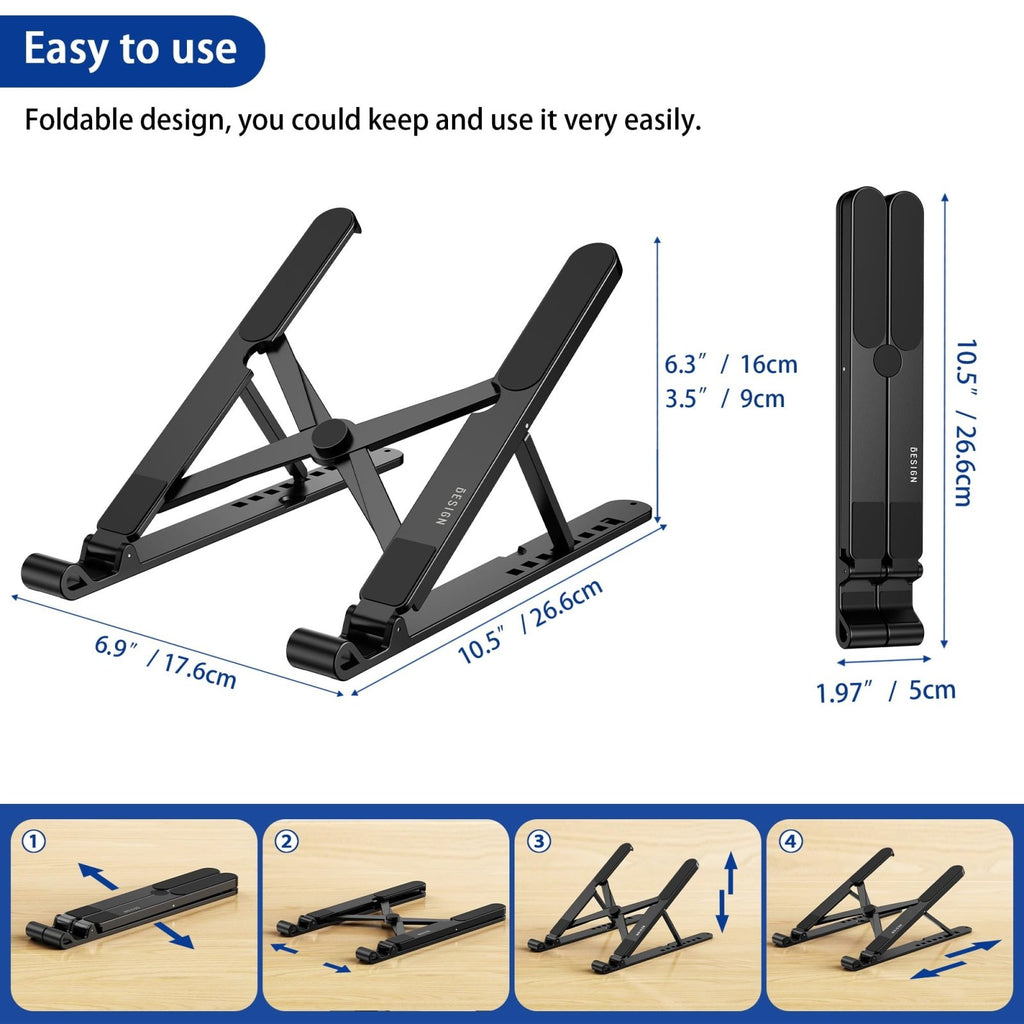 Standing Computer Backpack BESIGN LS01 Pro Ergonomic Laptop Stand, Plastic Laptop Riser, Portable ...