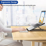 BESIGN LS01 Pro Ergonomic Laptop Stand, Plastic Laptop Riser, Portable and Adjustable Notebook Computer Holder Compatible with 10 - 14" Laptops (Black)
