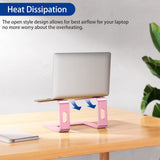 BESIGN LS03 Aluminum Laptop Stand, Ergonomic Detachable Computer Stand, Notebook Holder Compatible with Air, Pro, Dell, HP, Lenovo More 10 - 15.6" Laptops, Pink