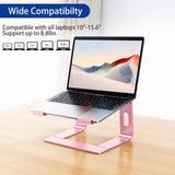 BESIGN LS03 Aluminum Laptop Stand, Ergonomic Detachable Computer Stand, Notebook Holder Compatible with Air, Pro, Dell, HP, Lenovo More 10 - 15.6" Laptops, Pink
