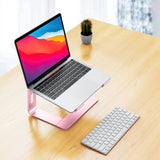 BESIGN LS03 Aluminum Laptop Stand, Ergonomic Detachable Computer Stand, Notebook Holder Compatible with Air, Pro, Dell, HP, Lenovo More 10 - 15.6" Laptops, Pink