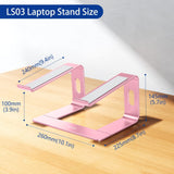 BESIGN LS03 Aluminum Laptop Stand, Ergonomic Detachable Computer Stand, Notebook Holder Compatible with Air, Pro, Dell, HP, Lenovo More 10 - 15.6" Laptops, Pink