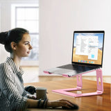 BESIGN LS03 Aluminum Laptop Stand, Ergonomic Detachable Computer Stand, Notebook Holder Compatible with Air, Pro, Dell, HP, Lenovo More 10 - 15.6" Laptops, Pink