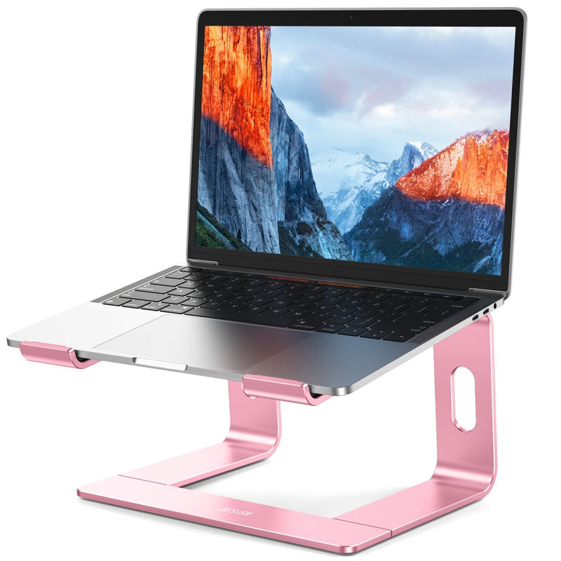 BESIGN LS03 Aluminum Laptop Stand, Ergonomic Detachable Computer Stand, Notebook Holder Compatible with Air, Pro, Dell, HP, Lenovo More 10 - 15.6" Laptops, Pink