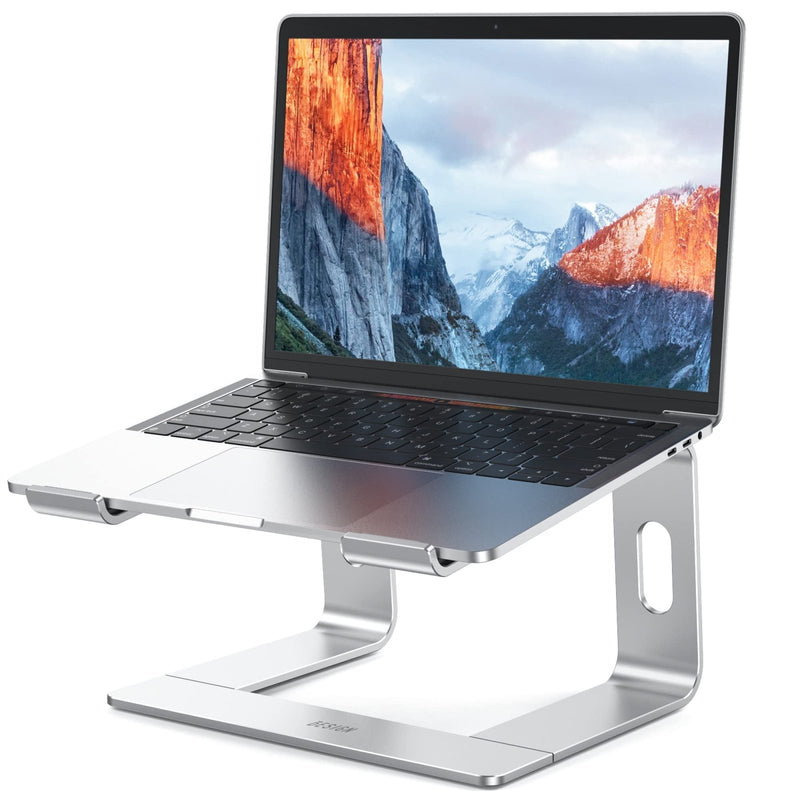 BESIGN LS03 Aluminum Laptop Stand, Ergonomic Detachable Computer Stand, Notebook Riser Compatible with Air, Pro, Dell, HP, Lenovo More 10 - 15.6" Laptops, Silver