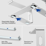 BESIGN LS03 Aluminum Laptop Stand, Ergonomic Detachable Computer Stand, Notebook Riser Compatible with Air, Pro, Dell, HP, Lenovo More 10 - 15.6" Laptops, Silver