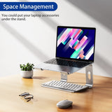 BESIGN LS03 Aluminum Laptop Stand, Ergonomic Detachable Computer Stand, Notebook Riser Compatible with Air, Pro, Dell, HP, Lenovo More 10 - 15.6" Laptops, Silver