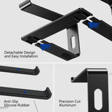 BESIGN LS03 Aluminum Laptop Stand, Ergonomic Detachable Computer Stand, Riser Holder Notebook Stand Compatible with Air, Pro, Dell, HP, Lenovo More 10 - 15.6" Laptops, Black