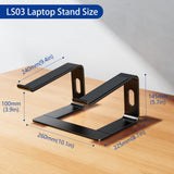 BESIGN LS03 Aluminum Laptop Stand, Ergonomic Detachable Computer Stand, Riser Holder Notebook Stand Compatible with Air, Pro, Dell, HP, Lenovo More 10 - 15.6" Laptops, Black