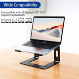 BESIGN LS03 Aluminum Laptop Stand, Ergonomic Detachable Computer Stand, Riser Holder Notebook Stand Compatible with Air, Pro, Dell, HP, Lenovo More 10 - 15.6" Laptops, Black