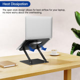 BESIGN LS10 Aluminum Laptop Stand, Ergonomic Adjustable Notebook Tablet Stand, Computer Holder Compatible with Air, Pro, Dell, HP, Lenovo More 10 - 14" Laptops, Black