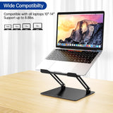 BESIGN LS10 Aluminum Laptop Stand, Ergonomic Adjustable Notebook Tablet Stand, Computer Holder Compatible with Air, Pro, Dell, HP, Lenovo More 10 - 14" Laptops, Black