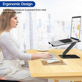 BESIGN LS12 Laptop Stand with 360° Rotating Base, Ergonomic Adjustable Notebook Holder, Computer Riser Stand Compatible with Air, Pro, Dell, HP, Lenovo More 10 - 14" Laptops (Black)