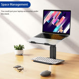 BESIGN LSX6N Laptop Stand, Ergonomic Adjustable Notebook Riser Holder, Computer Stand Compatible with Air, Pro, Dell, HP, Lenovo More 10 - 15.6" Laptops, Black
