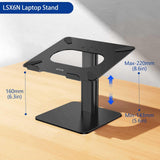 BESIGN LSX6N Laptop Stand, Ergonomic Adjustable Notebook Riser Holder, Computer Stand Compatible with Air, Pro, Dell, HP, Lenovo More 10 - 15.6" Laptops, Black