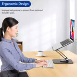 BESIGN LSX7 Laptop Stand with 360 Rotating Base, Ergonomic Adjustable Notebook Riser, Foldable Computer Holder Compatible with 10 - 15.6" Laptops (Black)