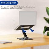 BESIGN LSX7 Laptop Stand with 360 Rotating Base, Ergonomic Adjustable Notebook Riser, Foldable Computer Holder Compatible with 10 - 15.6" Laptops (Black)
