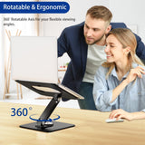 BESIGN LSX7 Laptop Stand with 360 Rotating Base, Ergonomic Adjustable Notebook Riser, Foldable Computer Holder Compatible with 10 - 15.6" Laptops (Black)