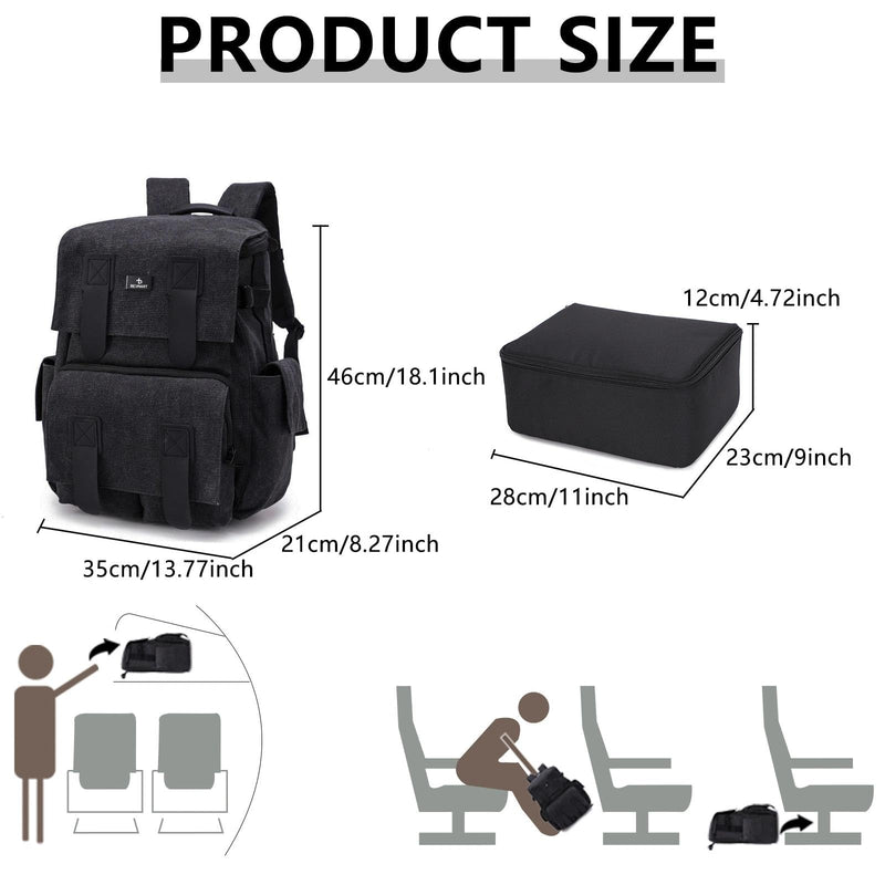 BESMART Waterproof Camera Backpack with Removable Cube for Photographers,Professional Camera Bags with Laptop Compartment & Rain Cover & Trolley Sleeve,Large Photography Backpack Camera Bag Backpacks