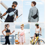 BesTour Fanny Packs for Women Men,Belt Bag with 3 Zipper Pockets,Water - resistant Crossbody Bag,Fashion Waist Packs with Adjustable Long Strap for Workout/Running/Yoga/Shopping/Hiking,Black