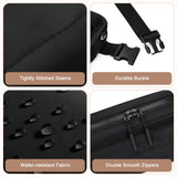 BesTour Fanny Packs for Women Men,Belt Bag with 3 Zipper Pockets,Water - resistant Crossbody Bag,Fashion Waist Packs with Adjustable Long Strap for Workout/Running/Yoga/Shopping/Hiking,Black