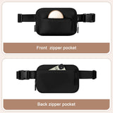 BesTour Fanny Packs for Women Men,Belt Bag with 3 Zipper Pockets,Water - resistant Crossbody Bag,Fashion Waist Packs with Adjustable Long Strap for Workout/Running/Yoga/Shopping/Hiking,Black