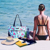 Betsey Johnson 15.6 Inch Zipper Beach Tote Bag Lightweight Large Durable Polyester with Mesh Side Pockets for Gym Work, Hummingbird Floral