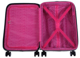 Betsey Johnson 26 Inch Checked Luggage Collection - Expandable Scratch Resistant (ABS + PC) Hardside Suitcase - Designer Lightweight Bag with 8 - Rolling Spinner Wheels (Flamingo Strut)