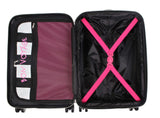 Betsey Johnson 26 Inch Checked Luggage Collection - Expandable Scratch Resistant (ABS + PC) Hardside Suitcase - Designer Lightweight Bag with 8 - Rolling Spinner Wheels (Sunflower)