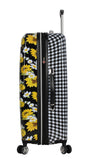 Betsey Johnson 26 Inch Checked Luggage Collection - Expandable Scratch Resistant (ABS + PC) Hardside Suitcase - Designer Lightweight Bag with 8 - Rolling Spinner Wheels (Sunflower)