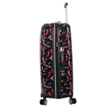 Betsey Johnson 26 Inch Checked Luggage Collection - Expandable Scratch Resistant (ABS + PC) Hardside Suitcase - Designer Lightweight Bag with 8 - Rolling Spinner Wheels (TAMALE, 26in)