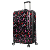Betsey Johnson 26 Inch Checked Luggage Collection - Expandable Scratch Resistant (ABS + PC) Hardside Suitcase - Designer Lightweight Bag with 8 - Rolling Spinner Wheels (TAMALE, 26in)