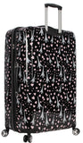 Betsey Johnson 30 Inch Checked Luggage Collection - Expandable Scratch Resistant (ABS + PC) Hardside Suitcase - Designer Lightweight Bag with 8 - Rolling Spinner Wheels (Paris Love)