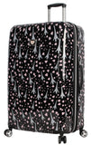 Betsey Johnson 30 Inch Checked Luggage Collection - Expandable Scratch Resistant (ABS + PC) Hardside Suitcase - Designer Lightweight Bag with 8 - Rolling Spinner Wheels (Paris Love)